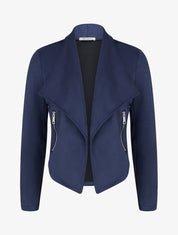 Chaqueta de ante con cuello chal - Marine