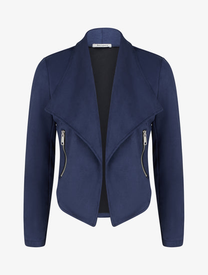 Chaqueta de ante con cuello chal - Marine