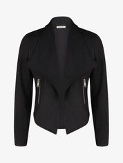 Chaqueta de ante con cuello chal - Negro