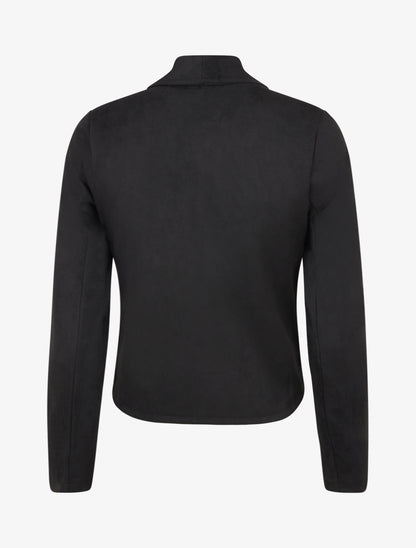 Chaqueta de ante con cuello chal - Negro