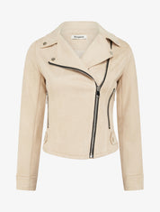 Veste en suédine à fermeture zippée - Beige - 1