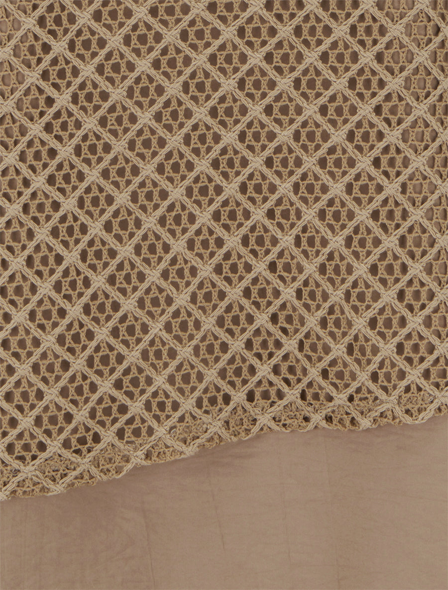 Top droit sans manches en crochet - Camel - 3