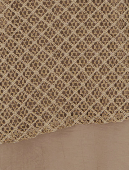 Top droit sans manches en crochet - Camel - 3