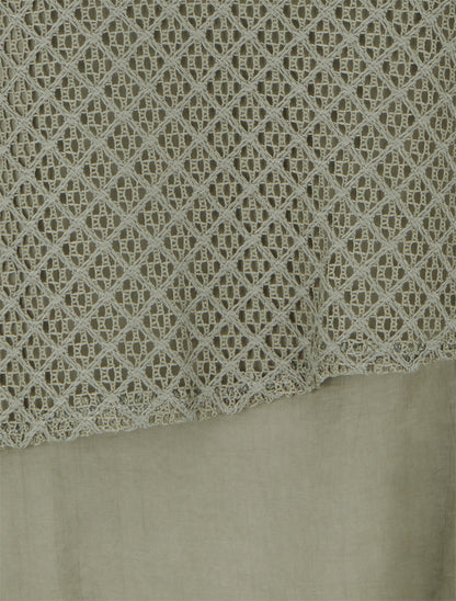 Top droit sans manches en crochet - Kaki - 3