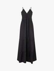 Robe élastiquée à empiècements en crochet - Noir - 1