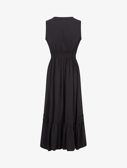 Robe sans manches à broderies - Noir - 2