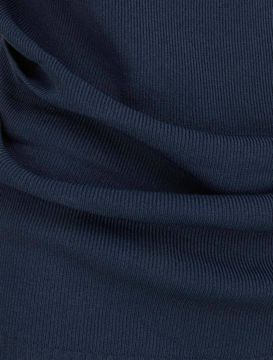 Top uni sans manches à col bénitier - Marine - 3