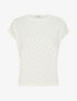 Top uni ajouré à col rond - Blanc - 1