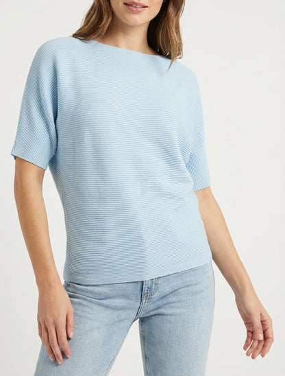 Top texturizado de manga corta - Azul cielo