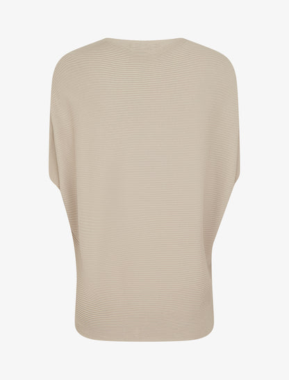 Top uni texturé à manches courtes - Taupe - 2