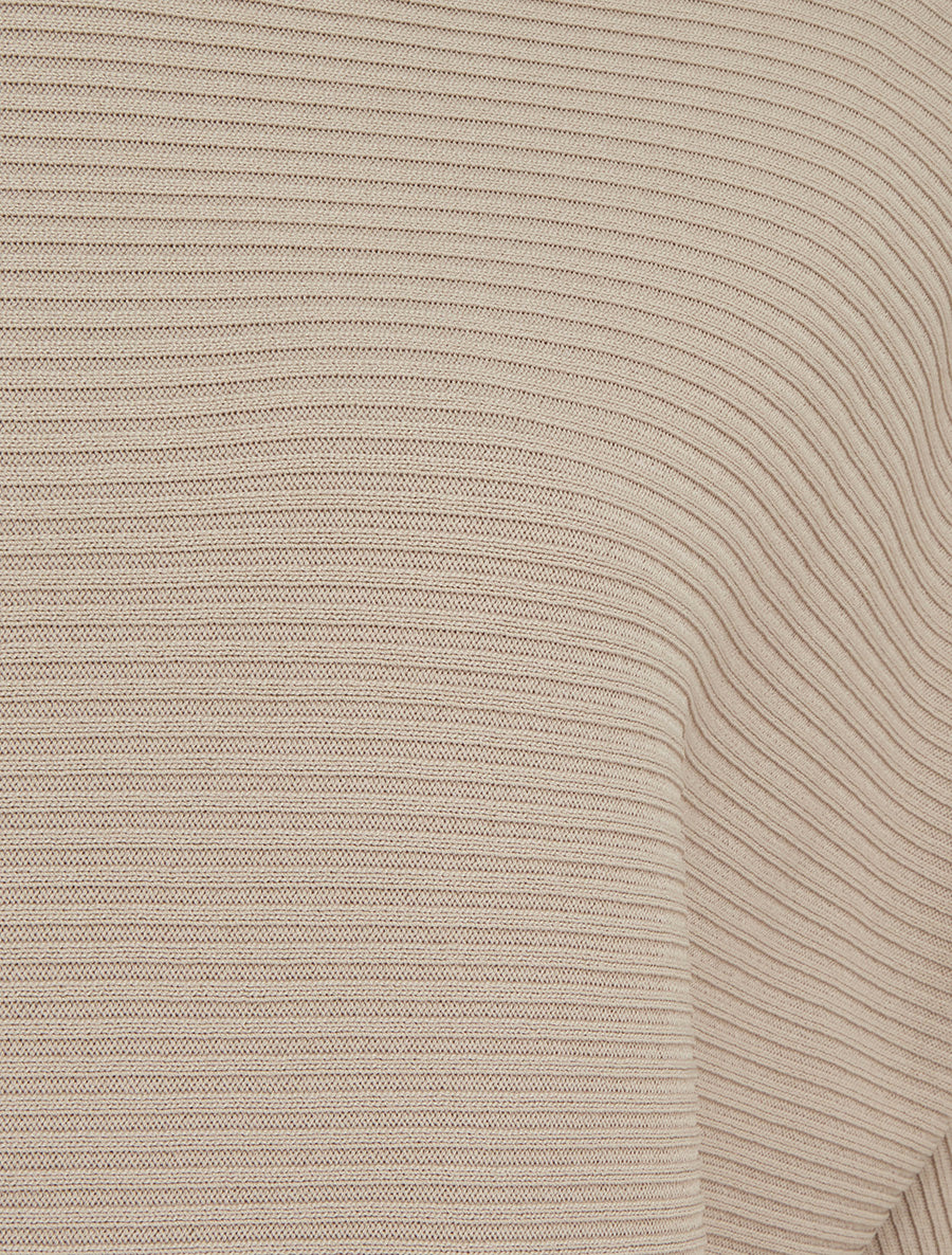 Top uni texturé à manches courtes - Taupe - 3