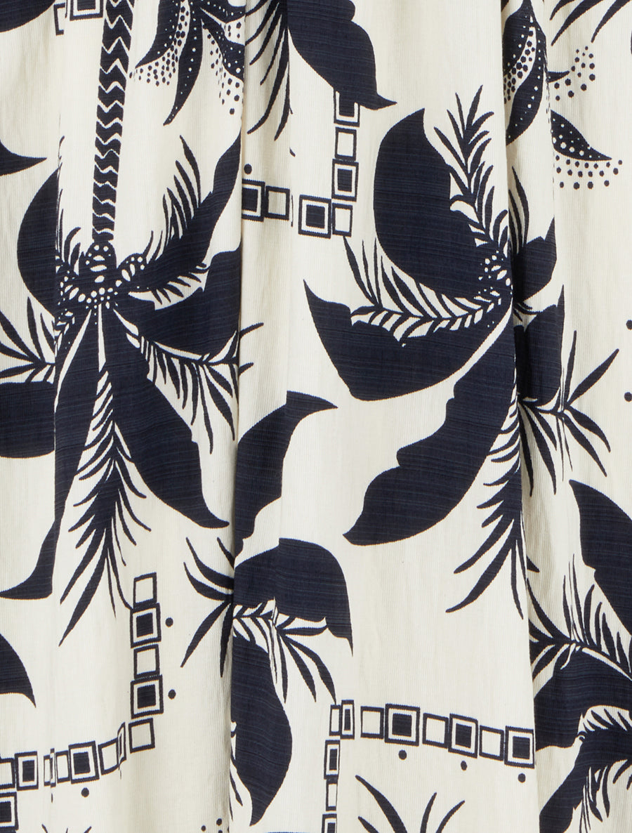 Robe longue à imprimé palmiers - Marine - 3