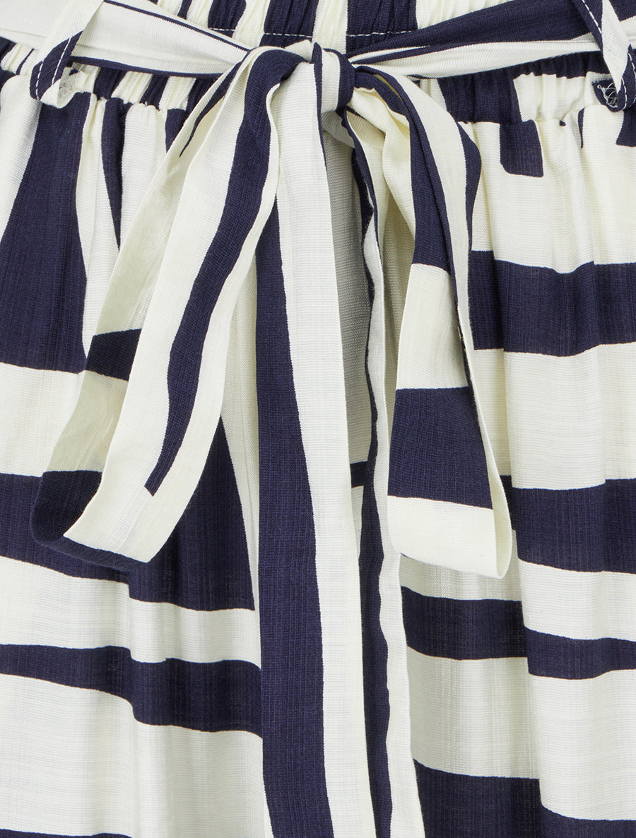 Pantalon ample élastiqué à imprimé graphique - Marine - 3