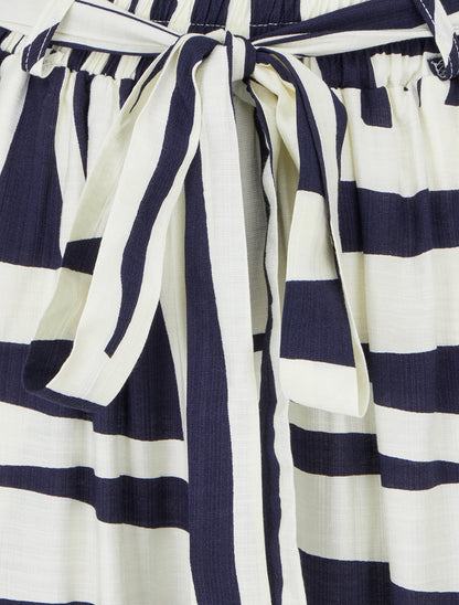 Pantalon ample élastiqué à imprimé graphique - Marine - 3