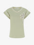 T-shirt manches courtes à palmier brodé - Vert olive - 1