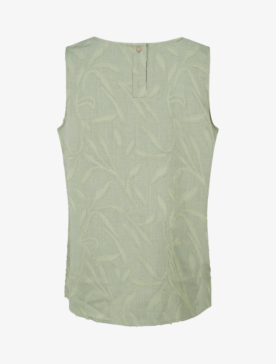 Top sans manches en tissu texturé - Vert olive - 2