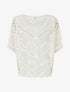 Top ample brodé à manches courtes - Écru - 1