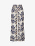Pantalon ample taille haute imprimé arabesque - Marine - 1