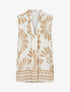 Top sans manches imprimé fleurs stylisées - Beige - 1