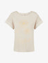 Top manches courtes à flocage pissenlit et message - Beige - 1