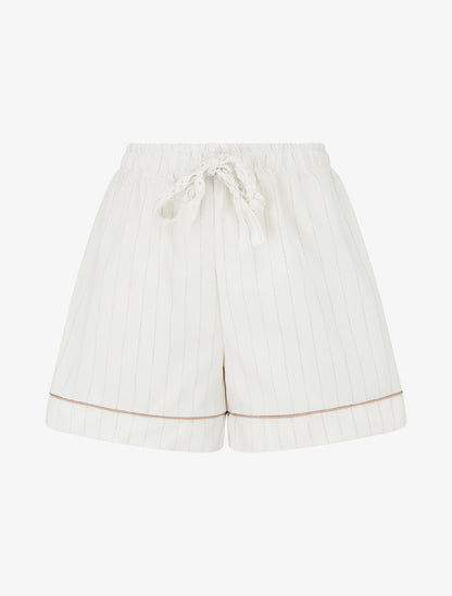 Short droit à fines rayures - Beige - 1
