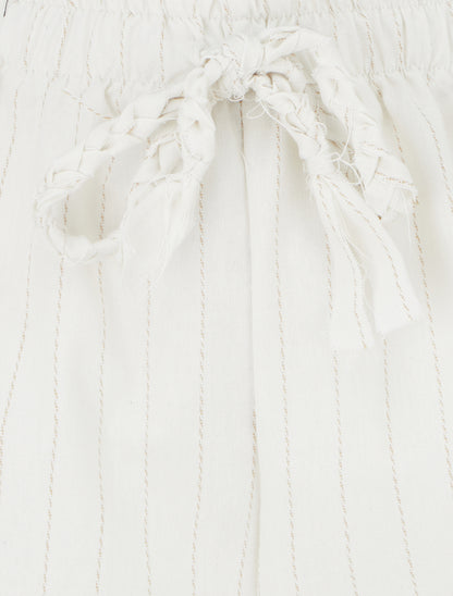 Short droit à fines rayures - Beige - 3