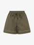 Short droit à fines rayures - Kaki - 1