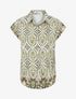 Chemise ample manches courtes à imprimé baroque - Kaki - 1