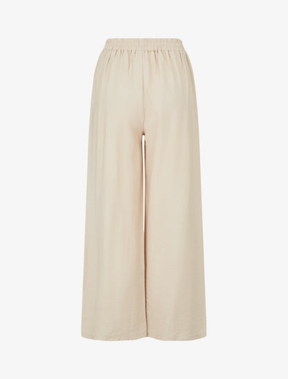 Pantalon ample à détail plissé - Beige - 2
