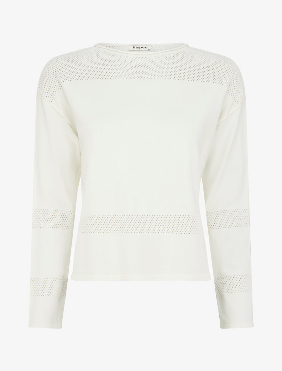 Pull fin à boutons décoratifs - Écru - 1