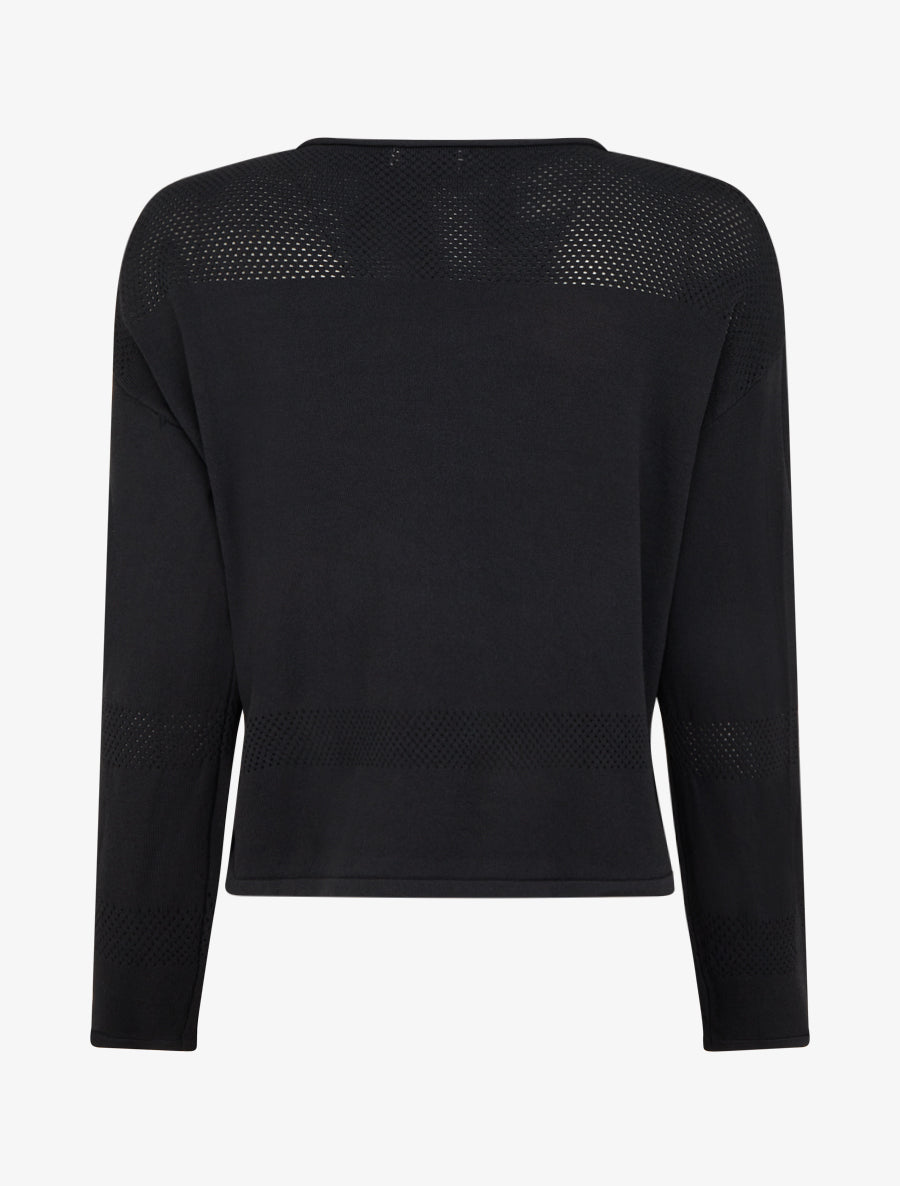 Pull fin à boutons décoratifs - Noir - 2