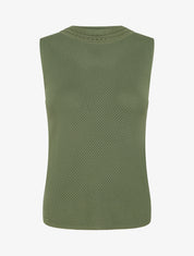 Débardeur en maille ajouré - Kaki - 1