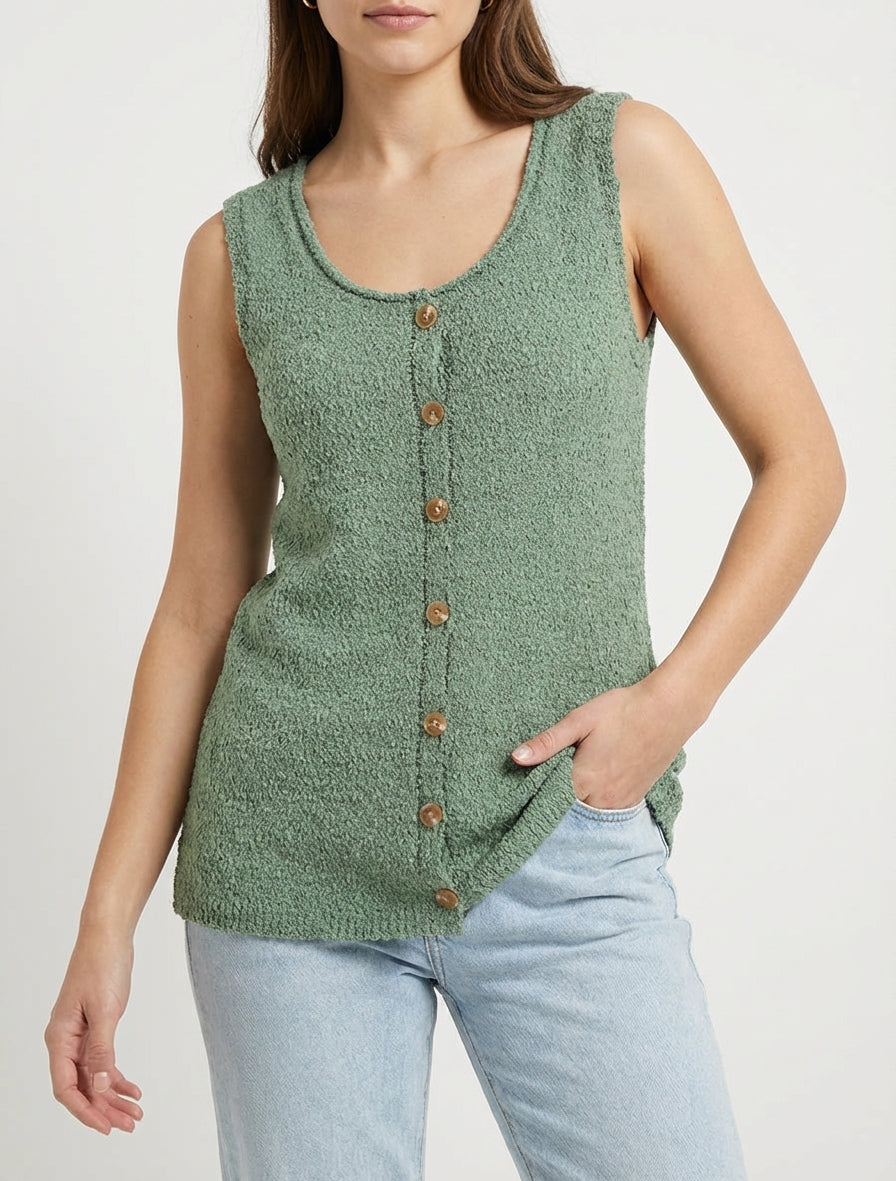 Camiseta de punto estilo piel de oveja - Caqui
