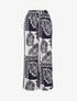 Pantalon ample imprimé feuille de palmier - Marine - 1