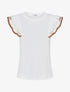 T-shirt uni manches courtes brodées - Blanc - 1