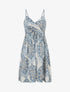 Robe mi-longue imprimé baroque - Bleu - 1