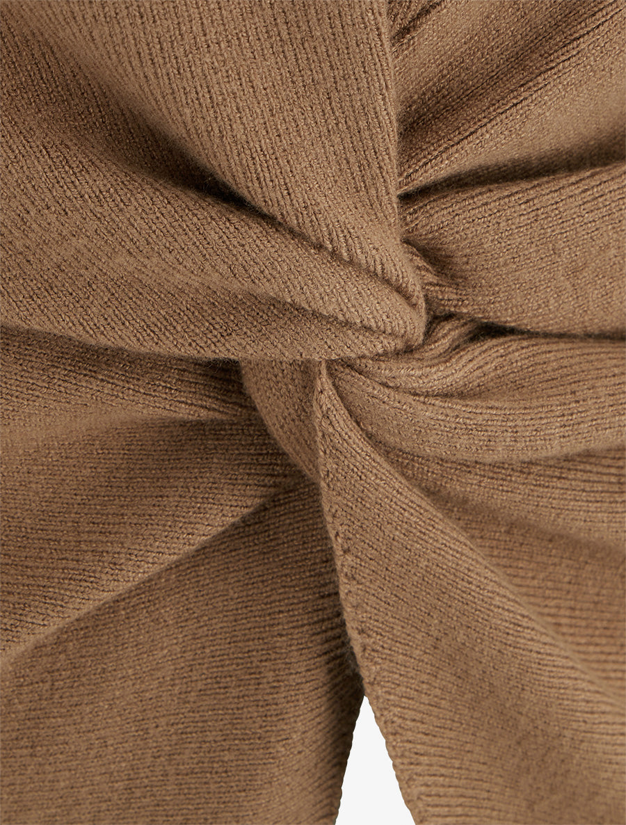 Pull droit à manches longues et noeud torsadé - Camel - 3