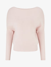 Pull droit manches chauve-souris et col bateau - Rose - 1