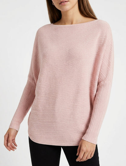 Suéter holgado con mangas largas murciélago - Rosa
