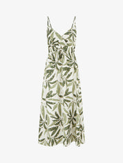 Robe longue imprimé stylisé à détail irisé - Vert - 1