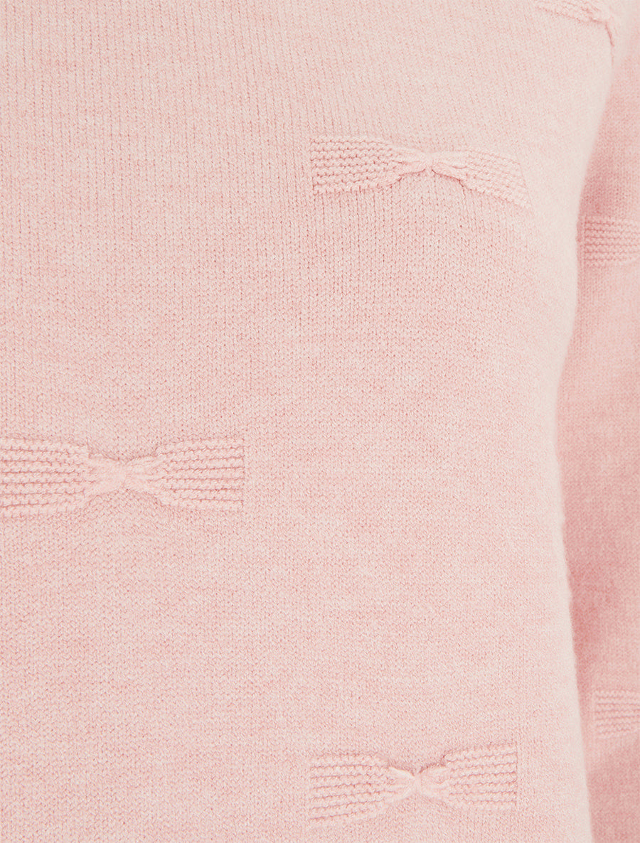 Pull droit col rond à motif noeud - Rose - 3
