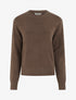 Pull droit col rond à motif noeud - Marron - 1