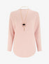 Pull droit à manches chauve-souris et col montant - Rose - 1