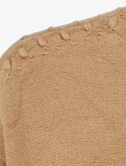Pull uni à détail texturé - Camel - 3
