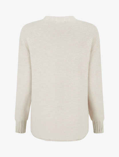 Pull ample à col montant - Taupe clair - 2