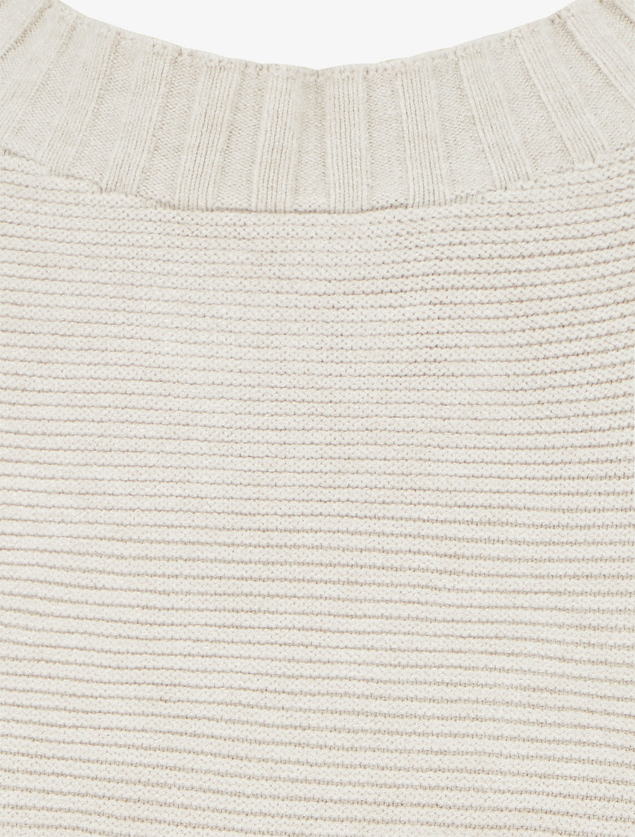 Pull ample à col montant - Taupe clair - 3