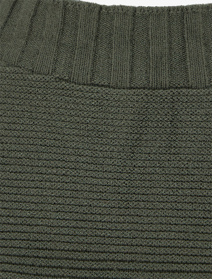 Pull ample à col montant - Kaki - 3