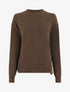 Pull uni à empiècement oeillets - Marron - 1