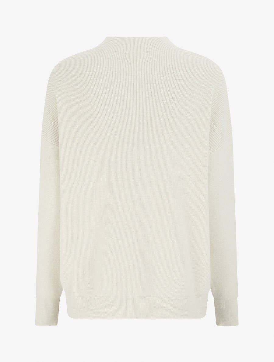 Pull droit classique à col montant - Beige - 2