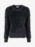 Pull uni duveteux à détail irisé - Noir - 1
